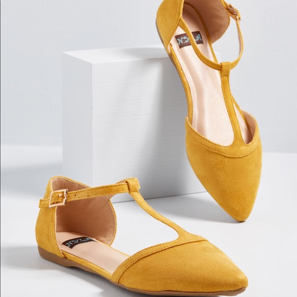 Modcloth Shoes Mustard Yellow Flats Poshmark
